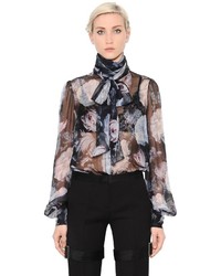 Chemise en chiffon imprimée noire