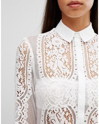 Chemise en dentelle blanche Lipsy