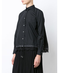 Chemise en dentelle noire Sacai