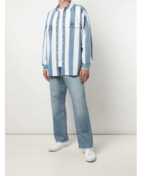 Chemise en jean à rayures verticales bleue Levi's