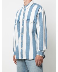 Chemise en jean à rayures verticales bleue Levi's