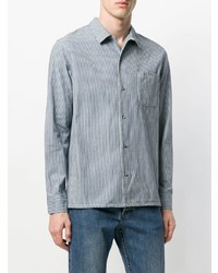 Chemise en jean à rayures verticales bleue A.P.C.