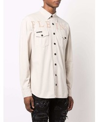 Chemise en jean beige Philipp Plein