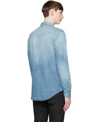 Chemise en jean bleu clair Saint Laurent