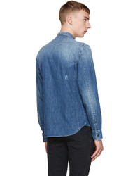 Chemise en jean bleu clair Pierre Balmain