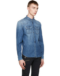 Chemise en jean bleu clair Pierre Balmain