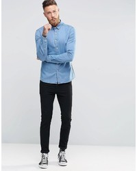 Chemise en jean bleu clair Asos