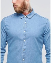 Chemise en jean bleu clair Asos