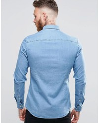 Chemise en jean bleu clair Asos