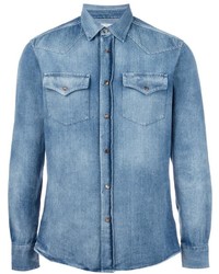 Chemise en jean bleu clair Brunello Cucinelli