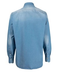 Chemise en jean bleu clair Finamore 1925 Napoli