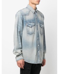 Chemise en jean bleu clair Amiri