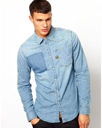 Chemise en jean bleu clair