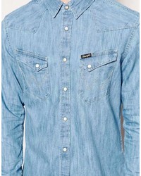 Chemise en jean bleu clair Wrangler