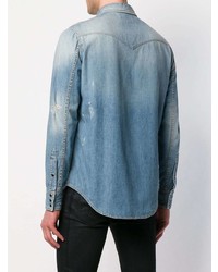Chemise en jean bleu clair Saint Laurent