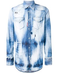 Chemise en jean bleu clair DSQUARED2