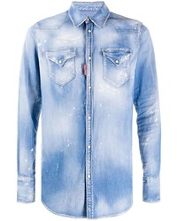 Chemise en jean bleu clair DSQUARED2