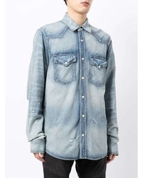 Chemise en jean bleu clair Amiri