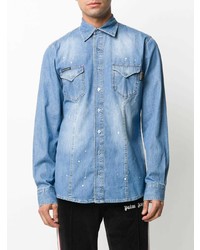 Chemise en jean bleu clair Philipp Plein