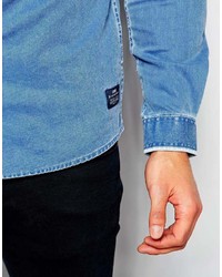 Chemise en jean bleu clair