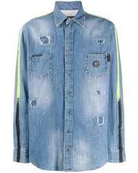 Chemise en jean bleu clair Philipp Plein