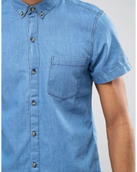 Chemise en jean bleu clair Pull&Bear