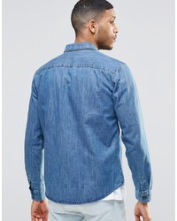 Chemise en jean bleu clair Pull&Bear