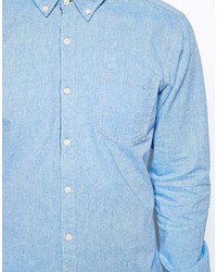 Chemise en jean bleu clair Solid