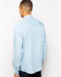 Chemise en jean bleu clair Solid