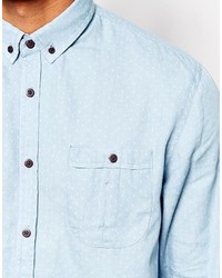 Chemise en jean bleu clair Solid