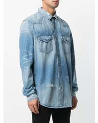 Chemise en jean bleu clair Amiri