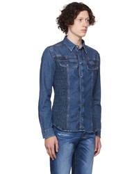 Chemise en jean bleu marine Diesel