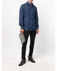 Chemise en jean bleu marine Tom Ford