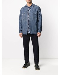 Chemise en jean bleu marine Ermanno Gallamini