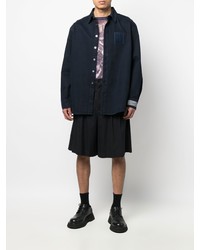 Chemise en jean bleu marine Raf Simons