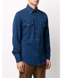 Chemise en jean bleu marine Tom Ford