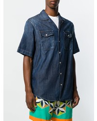 Chemise en jean bleu marine DSQUARED2