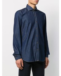 Chemise en jean bleu marine Barba