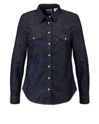 Chemise en jean bleu marine