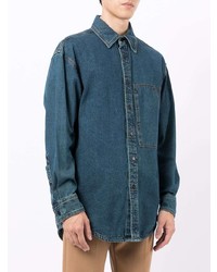 Chemise en jean bleu marine Wooyoungmi