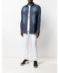 Chemise en jean bleu marine Philipp Plein