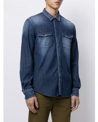 Chemise en jean bleu marine Dondup