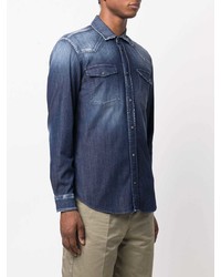 Chemise en jean bleu marine Dondup