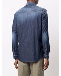 Chemise en jean bleu marine Dondup