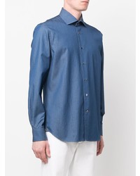 Chemise en jean bleu marine Corneliani