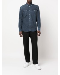 Chemise en jean bleu marine Dondup