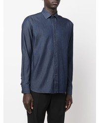 Chemise en jean bleu marine Tagliatore