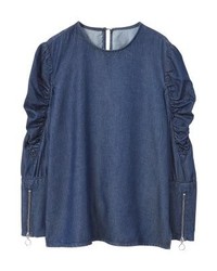 Chemise en jean bleu marine Mango