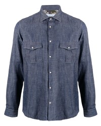 Chemise en jean bleu marine Manuel Ritz