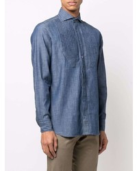 Chemise en jean bleu marine Lardini